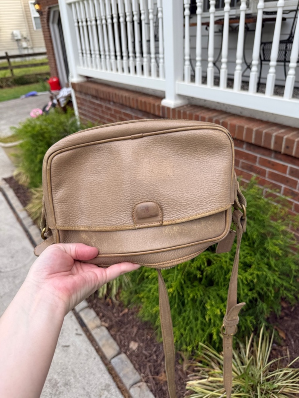 Vintage Coach Sheridan Made in USA Beige Tan Leather Handbag - Picture 12 of 12